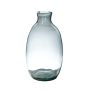 Vase bouteille NERRASITA en verre, avec rainures, recyclé, transparent, 29,5cm, Ø18cm
