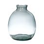 Vase bouteille NERRASITA en verre, avec rainures, recyclé, transparent, 26,5cm, Ø23,5cm
