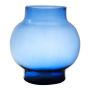 Vase boule RAINIERO, en verre recyclé, bleu-transparent, 19cm, Ø19cm