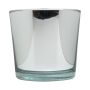 Cache-pot en verre ALENA SHINY, argent brillant, 16cm, Ø17cm
