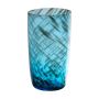 Vase de table MARICAR en verre, avec motif, bleu-doré-transparent, 14,5cm, Ø8cm