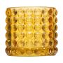 Verre votif REMIGIO avec pois en relief, jaune-transparent, 8,5cm, Ø9,5cm