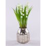 Muguet artificiel NIKISHA dans un vase en verre, blanc, 20cm