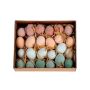 Œufs de poule décoratifs KUSUM, 24 pièces, décoration de Pâques, floqué, multicolore