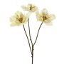 Branche décorative Rose de Noël FLOMKE, crème métallique, 55cm