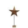 Figurine décorative LINDAL en forme d'étoile, socle en bois, couleur naturelle, 30x10x60cm