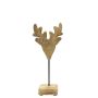 Figurine décorative cerf LINDAL, socle en bois, couleur naturelle, 11x7x26cm