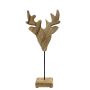 Figurine décorative cerf LINDAL, socle en bois, couleur naturelle, 14,5x8x33,5cm
