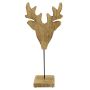 Figurine décorative cerf LINDAL, socle en bois, naturel, 18x10x41cm