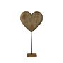 Figurine décorative cœur LINDAL, socle en bois, couleur naturelle, 18x8x35cm