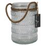 Photophore PRISMY avec corde, à motifs, transparent, 16,5cm, Ø11cm