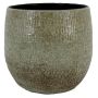 Pot en céramique vintage OXYON à rayures, moucheté, vert, 36cm, Ø39cm