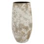 Vase à fleurs en céramique AROON avec veinures, blanc antique, 50cm, Ø26cm