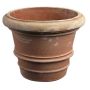 Pot en terre cuite MONDAR avec rainures, fait main, 53cm, Ø70cm