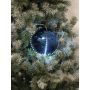 Boule de Noël LED LUVELIA, 5 pièces, bleu foncé brillant, Ø8cm