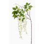 Grande branche de glycine artificielle NISSRINE avec fleurs, blanche, 145cm