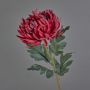 Fleur synthétique chrysanthème LINGYUN, rouge foncé, 65cm, Ø16cm