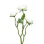 Branche de renoncules artificielles JIXIANG, blanche, 50cm