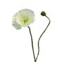 Fleur artificielle de pavot YILAN, blanche, 60 cm, Ø 12 cm