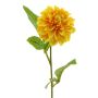 Fleur synthétique dahlia WANRU, jaune-orange, 50cm, Ø9cm