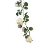 Guirlande de fleurs artificielles Rose KAILIN, crème, 145 cm