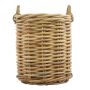 Panier rond en rotin BENIGNO avec poignées, marron, 59 cm, Ø 44 cm