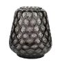 Vase à fleurs en verre LEISSAN, motif alvéolé, gris, 30cm, Ø23cm