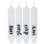 Bougie candelle avec dicton KELANI, avent en allemand, 4 bougies, 4 dictons, multicolore, 16,5cm, Ø2,8cm, 6h