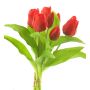 Bouquet de tulipes artificielles LONA, rouge et noir, 30cm