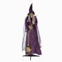 Élément décoratif d'Halloween sorcière FERDERRA avec fonction de mouvement et de son, balai, LED, 175cm
