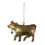 Suspension décorative vache VALDIMAR en métal, or, 16x11cm