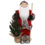 Figurine décorative de Père Noël HENNING, arbre de Noël, bâton en bois, rouge-gris, 24x14x45cm