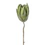 Fleur synthétique coussin à épingles Protea LINDAR, verte, 70cm