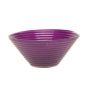 Coupe à fruits SELMA en verre, avec rainures, lilas foncé, 8cm, Ø19cm