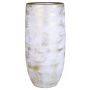 Vase en céramique AETIOS, dégradé, blanc-doré, 35cm, Ø18cm