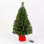 Sapin de Noël artificiel WARSCHAU, sac en jute rouge, LED, 90cm, Ø50cm
