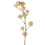 Branche synthétique de physalis AINOS, fruits, paillettes, crème, 80cm