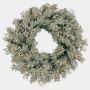 Couronne d'hiver artificielle LUND, effet givré, LED, verte, Ø60cm