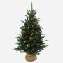 Sapin de Noël artificiel en jute HANKO, LED, sac, 90cm, Ø60cm