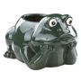 Pot de fleur « Grenouille » BYKAN, en céramique, vert foncé, 31 x 22 x 19 cm