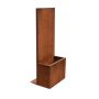 Jardinière KELRON en acier Corten, brun rouille, 60 x 46 x 145 cm