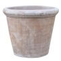 Pot de fleurs en terre cuite VIRELY, fait main, patiné, marron, 41 cm, Ø 46 cm