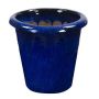 Pot de terre cuite ELVORN, émaillé, dégradé de couleur, bleu, 44 cm, Ø 47 cm
