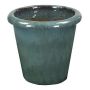Pot de terre cuite ELVORN, émaillé, dégradé de couleur, bleu clair, 44 cm, Ø 47 cm