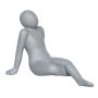 Statue de jardin Homme VUNKY en polystone, grise, 69x46x51cm