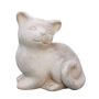 Figurine d'animal Chat SERIVA en terre cuite, assise, faite à la main, patinée, beige, 16x12x18cm