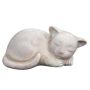 Figurine d'animal Chat SERIVA en terre cuite, couchée, faite à la main, patinée, beige, 29x16x13cm