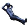 Figurine de jardin Homme VUNKY en terrazzo renforcé de fibres, noir, 80x47x45cm