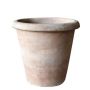 Pot de fleurs en terre cuite ELVORN, fait main, patiné, marron, 40 cm, Ø 42 cm