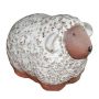 Figurine d'animal Mouton ZENARA en céramique, émaillée, blanche, 17x11x12cm